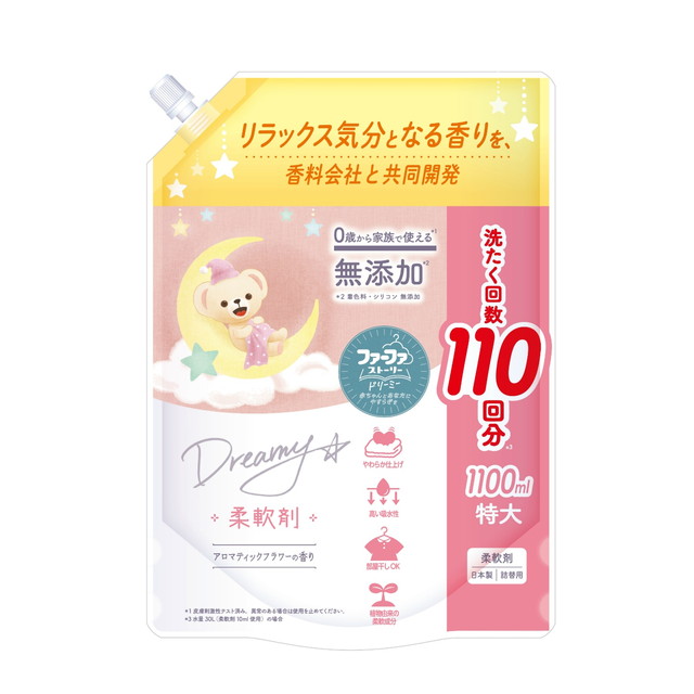 他サイト： Nファーファ ファーファ ストーリー ドリーミー 柔軟剤 アロマティックフラワーの香り 特大サイズ つめかえ用 1100mlの商品画像