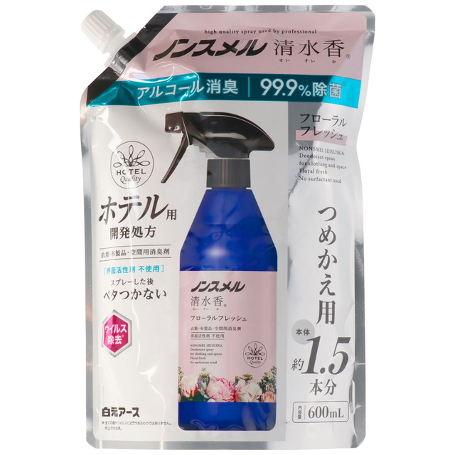 他サイト： 白元アース ノンスメル清水香 フローラルフレッシュの香り つめかえ用 600mLの商品画像