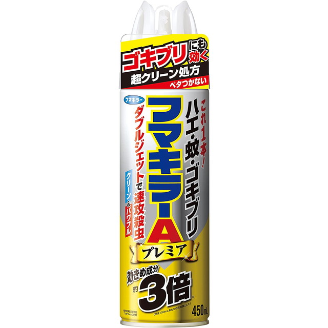 他サイト： フマキラー Aダブルジェット プレミア 450ML 医薬部外品(ハエ 蚊 殺虫剤)(4902424441123)の商品画像