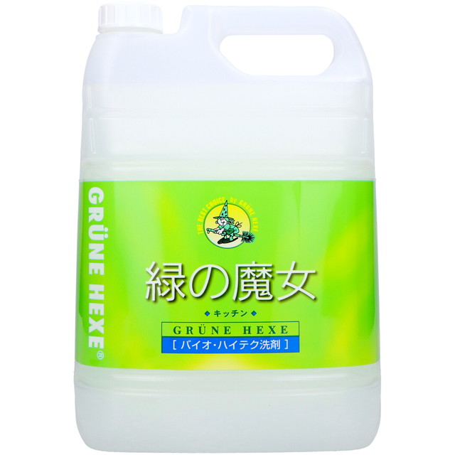 他サイト： 【業務用・キッチン洗剤】緑の魔女 キッチン 業務用 5L ( 食器用洗剤 ) 弱酸性 大容量サイズ( 4902875981124の商品画像