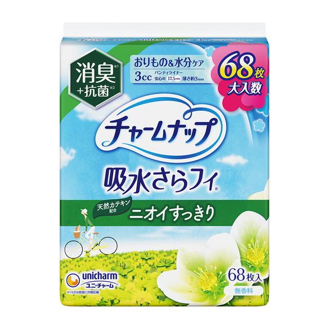 他サイト： チャームナップ 吸水さらフィ 3cc 無香料 消臭タイプ パンティライナー 17.5cm (軽い尿モレの方) 68枚 ( 490の商品画像