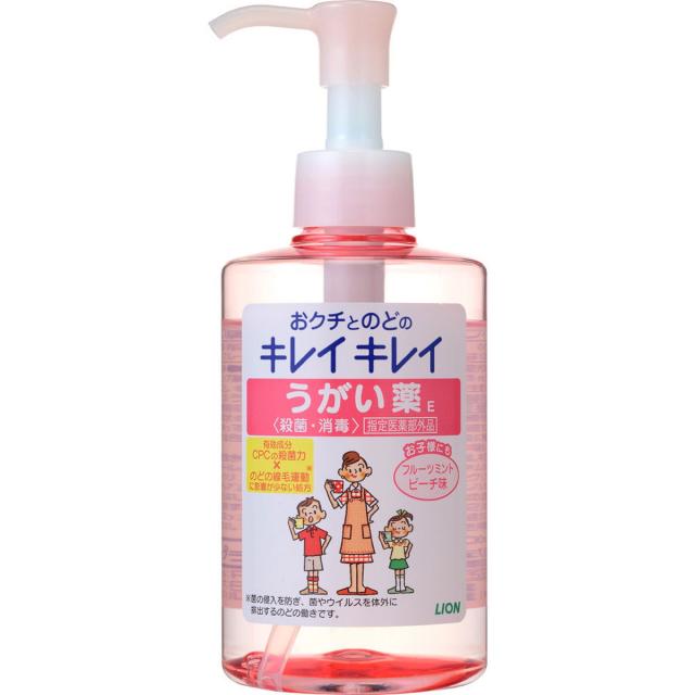 他サイト： ライオン キレイキレイ うがい薬 フルーツミントピーチ味 200ml 本体 ( 苦味が少なめ 子供でも使いやすいうがい液 ) (の商品画像