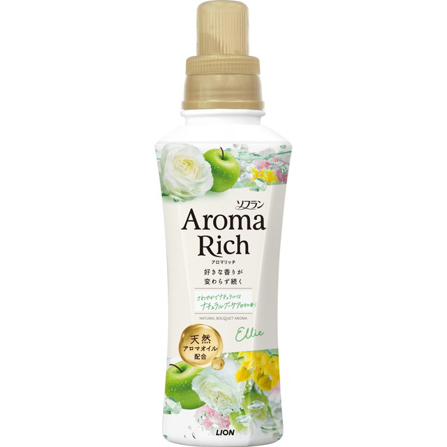 他サイト： ライオン LION ソフラン アロマリッチ エリー ナチュラルブーケアロマの香り 本体 480mL ※新旧商品混在の場合ありの商品画像