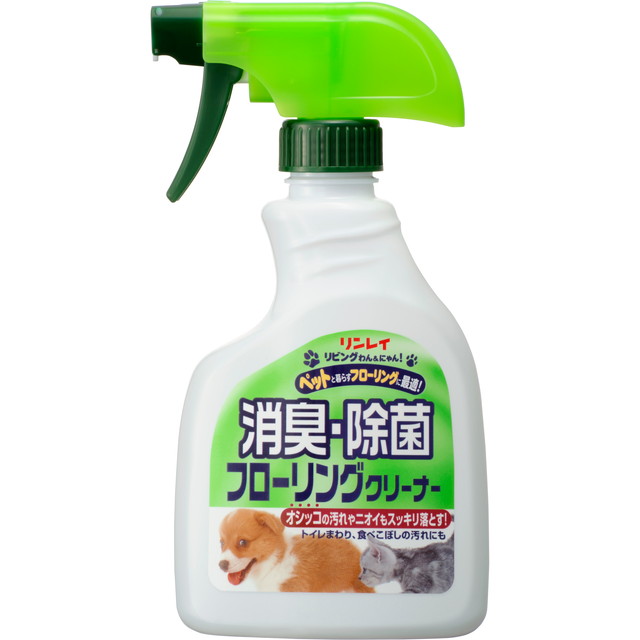 他サイト： リンレイ  リビングわんにゃん 消臭・除菌フローリングクリーナー 400ml 無香料・無着色 ( 4903339761115 )の商品画像