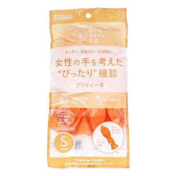 他サイト： ダンロップ 樹から生まれた手袋 プリティーネ S オレンジ 1双 ゴム手袋の商品画像