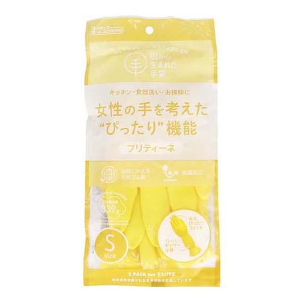 他サイト： ダンロップ 樹から生まれた手袋 プリティーネ S イエロー 1双 ゴム手袋の商品画像