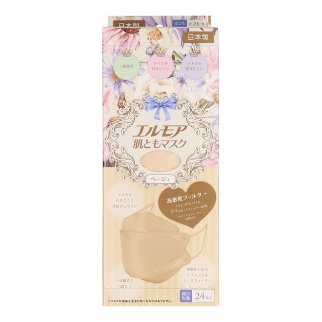 他サイト： カミ商事 エルモア 肌とも マスク Flower ベージュ 24枚入の商品画像