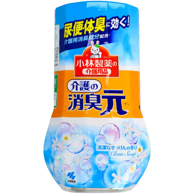 他サイト： 小林製薬の介護用品 介護の消臭元 消臭芳香剤 部屋用 清潔なせっけんの香り 400ml 本体(介護用品 消臭剤)  ( 4987の商品画像