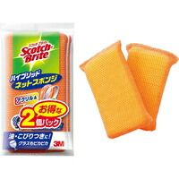 他サイト： 3M キッチンスポンジ スコッチブライト 抗菌 ハイブリッドネットスポンジ オレンジ 2個の商品画像
