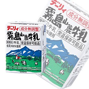 他サイト： 南日本酪農協同 デーリィ 霧島山麓牛乳200ml紙パック×24本入×(2ケース)の商品画像