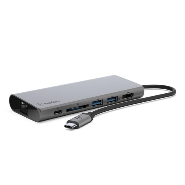 他サイト： BELKIN F4U092BTSGY USB-C マルチメディアハブ[F4U092BTSGY] 返品種別Aの商品画像