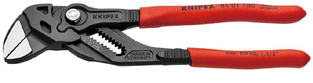 他サイト： クニペックス 86 01 180 SB プライヤーレンチ 180mm (台紙付き)KNIPEX[8601180SBKNIPEX]の商品画像