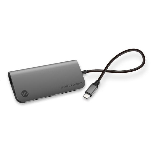 他サイト： TUNEWEAR TUN-OT-000057 ロングケーブルUSB-Cマルチハブ(スペースグレイ)ALMIGHTY DOCK Cの商品画像