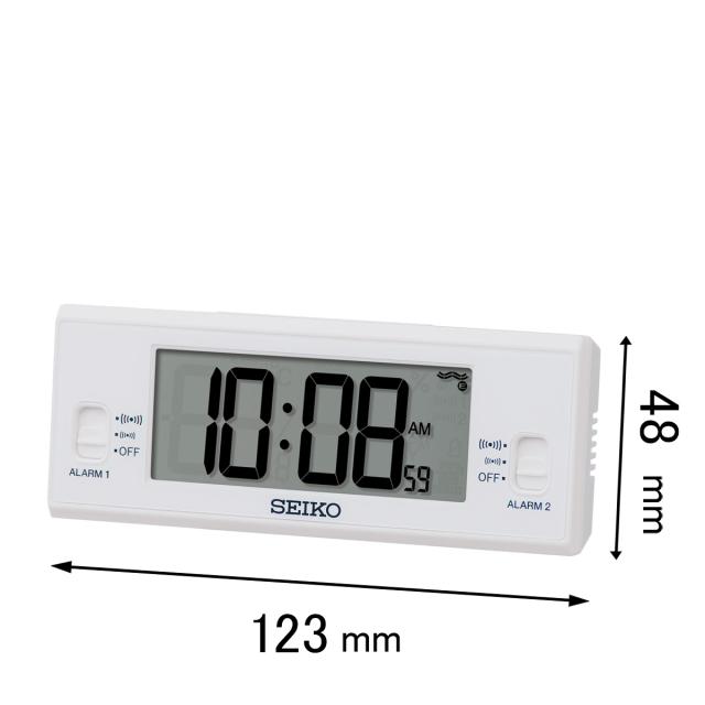 他サイト： セイコー 電波目覚まし時計SEIKO 温度湿度付き電波目ざまし時計 SQ-321-W[SQ321W] 返品種別Aの商品画像