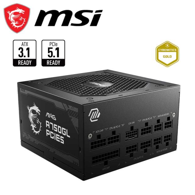 他サイト： MSI|エムエスアイ MAG A750GL PCIE5 ATX電源 80PLUS GOLD認証 MSI MAG A750GL Pの商品画像