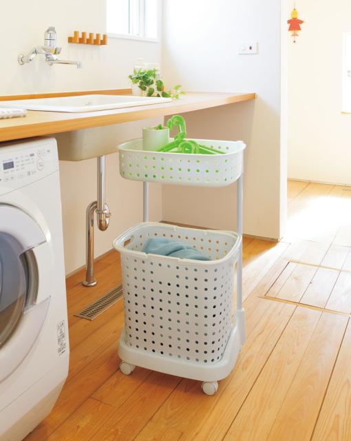 他サイト： JEJアステージ 1020809 レクエア ランドリーバスケット(2段・ホワイト)JEJ[1020809JEJ] 返品種別Aの商品画像