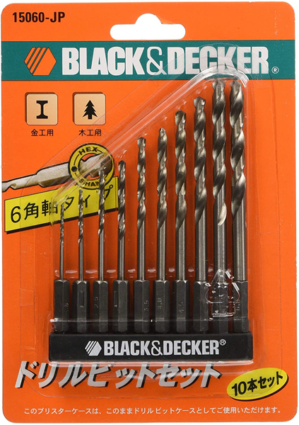 他サイト： ブラック&デッカー 15060 6角軸ドリル 10本セットBLACK+DECKER[15060BD] 返品種別Bの商品画像