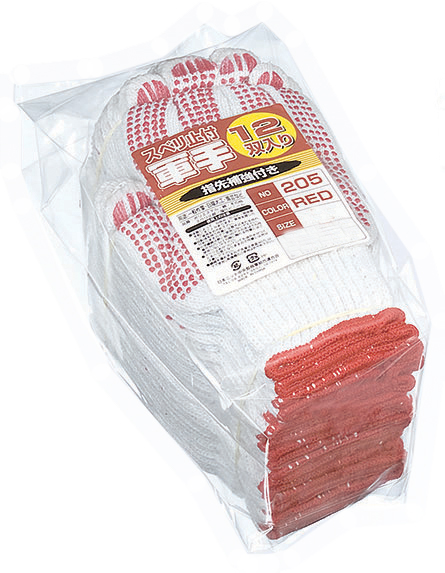 他サイト： おたふく手袋 205REDM スベリ止手袋12双組 M (赤)[210838205] 返品種別Bの商品画像