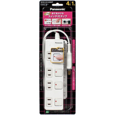 他サイト： パナソニック WHS25149WP ザ・タップ Z(ACアダプター対応 4個口 1m ホワイト)[WHS25149WP] 返品種の商品画像