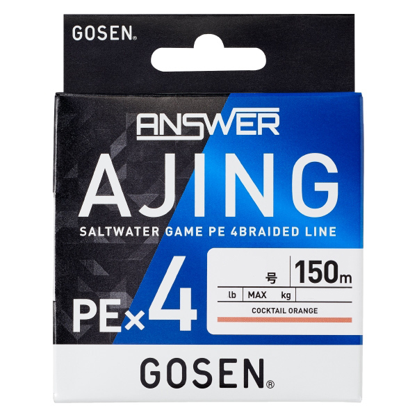 他サイト： ゴーセン GLA4O15025 アンサー アジング PE×4 150m カクテルオレンジ(0.25号/6lb)GOSEN ANSの商品画像
