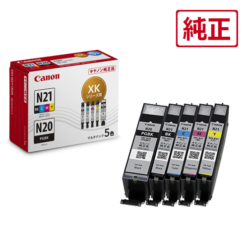 他サイト： キヤノン [純正]インクカートリッジXKI-N21[BK/C/M/Y]+XKI-N20(5色マルチパック) Canon インクタの商品画像