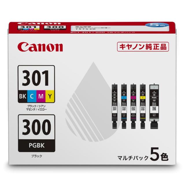 他サイト： キヤノン BCI-301+300/5MP [純正]インクカートリッジBCI-301+300/5MP (5色マルチパック)Canoの商品画像