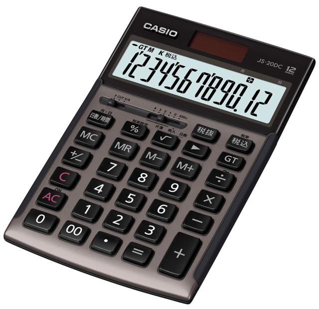 他サイト： カシオ JS-20DC-GB-N 本格実務電卓 12桁 (グレージュブラウン)日数&時間計算タイプ ジャストタイプ[JS20DCの商品画像