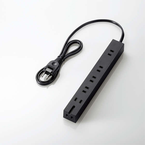 他サイト： エレコム T-KM01-2610BK 超強力タップ6個口 1m スタンダード雷ガード(ブラック)[TKM012610BK] 返品の商品画像