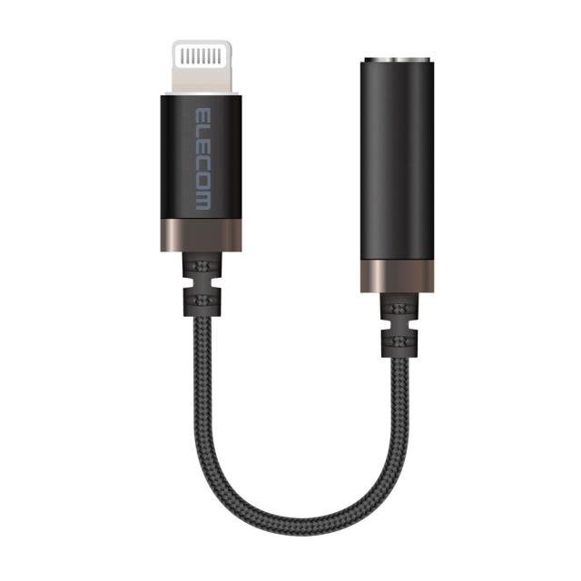 他サイト： エレコム MPA-L35S01BK Lightning-φ3.5mmステレオミニジャック変換ケーブル(高耐久) 10cm(ブラッの商品画像