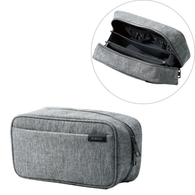 他サイト： エレコム BMA-GP14GY オーガナイズポーチ ストレージタイプ(グレー)[BMAGP14GY] 返品種別Aの商品画像