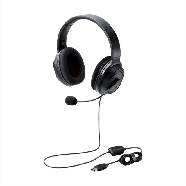他サイト： エレコム HS-HP30UBK 両耳オーバーヘッドタイプ USB ヘッドセット(ブラック)[HSHP30UBK] 返品種別Aの商品画像