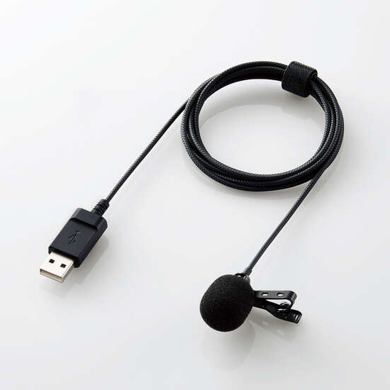 他サイト： エレコム HS-MC09UBK クリップ付きピンマイク(USB Type-A)ELECOM[HSMC09UBK] 返品種別Aの商品画像