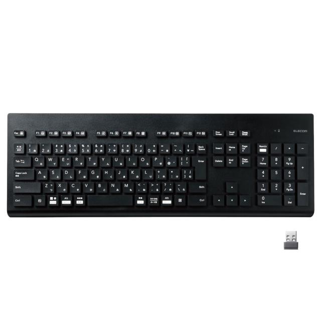 他サイト： エレコム TK-WS02DMKBK メンブレンキーボード 無線 (2.4GHz) ワイヤレス USB-A(ブラック)洗える(IPの商品画像