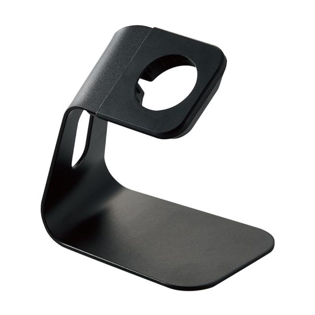 他サイト： エレコム AW-DSCHALBK Apple Watch用 卓上 スタンド 縦置き アルミ製 Series 7 / 6 / 5 の商品画像