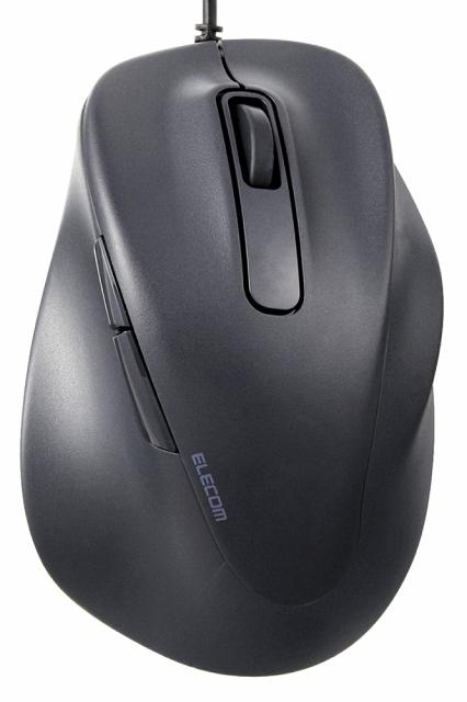 他サイト： エレコム M-XGXL30UBSKBK マウス 有線 静音 5ボタン 右手専用 XLサイズ(ブラック)究極の握り心地を実現 エルの商品画像