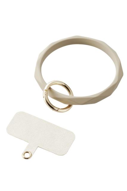 他サイト： エレコム P-STHSIDBE ハンドストラップ シリコンリング ダイヤ ストラップシート付 &me(ベージュ)[PSTHSIDの商品画像