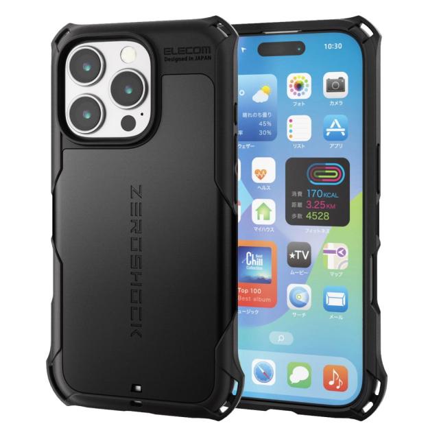 他サイト： エレコム PM-A24CZEROBK iPhone 16 Pro用 ハイブリッドケース 衝撃吸収 カメラレンズ保護設計 ストラッの商品画像
