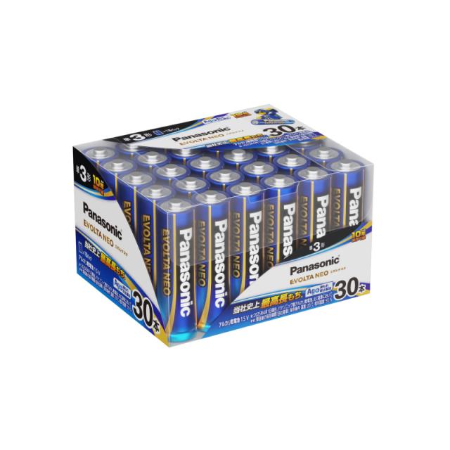 他サイト： パナソニック LR6NJ/30SH アルカリ乾電池単3形 30本パックPanasonic EVOLTA NEO[LR6NJ30Sの商品画像