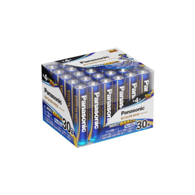 他サイト： パナソニック LR03NJ/30SH アルカリ乾電池単4形 30本パックPanasonic EVOLTA NEO[LR03NJ3の商品画像