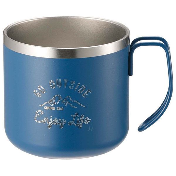 他サイト： キャプテンスタッグ モンテ ダブルステンレスマグカップ350 (ブルー) CAPTAIN STAG UE-3433(キヤプテンスの商品画像