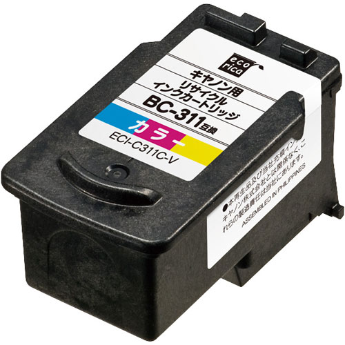 他サイト： エコリカ ECI-C311C-V [キヤノン BC-311 互換]リサイクルインクカートリッジ(3色一体型)BC-311対応[Eの商品画像