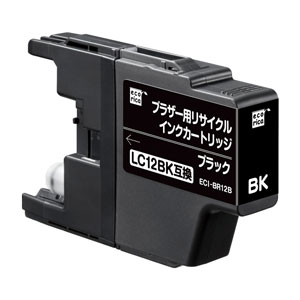 他サイト： エコリカ ECI-BR12B [ブラザー LC12BK 互換]リサイクルインクカートリッジ(ブラック)ecorica LC12Bの商品画像