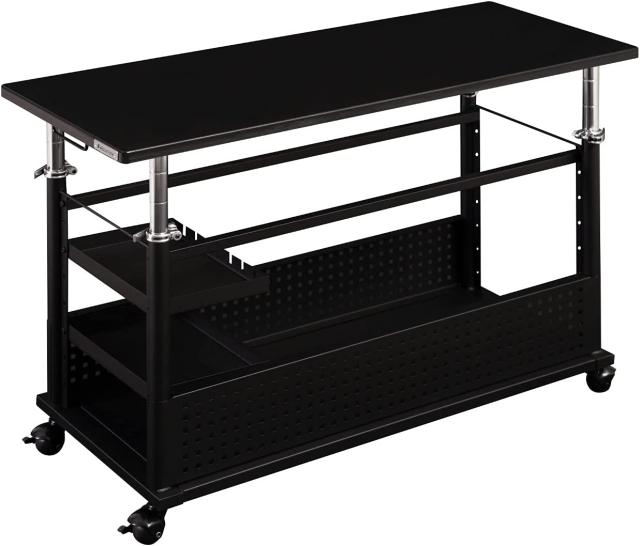 他サイト： バウヒュッテ BHD-1000HL-BK 昇降式L字デスクHD ロングタイプ(ブラック)Bauhutte 天板サイズ:100×4の商品画像