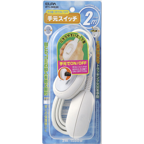他サイト： ELPA WTS-200B-W 手元スイッチ(1個口 2m)[WTS200BW] 返品種別Aの商品画像