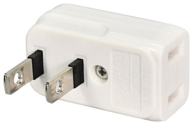 他サイト： ELPA A-371B(W) 電源タップ スペースアダプタ 横型(1個口)[A371BW] 返品種別Aの商品画像