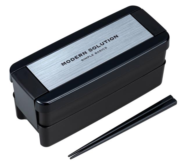 他サイト： 岩崎工業 B-1488HN ランチボックス 2段 シルバーLustroware イージーケア[B1488HN] 返品種別Aの商品画像