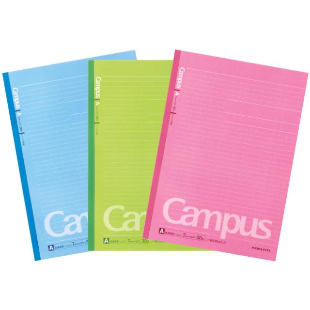 他サイト： コクヨ ノ-203CATNX3 キャンパスノート 3色 ドット カラー A罫 A4[ノ203CATNX3] 返品種別Aの商品画像