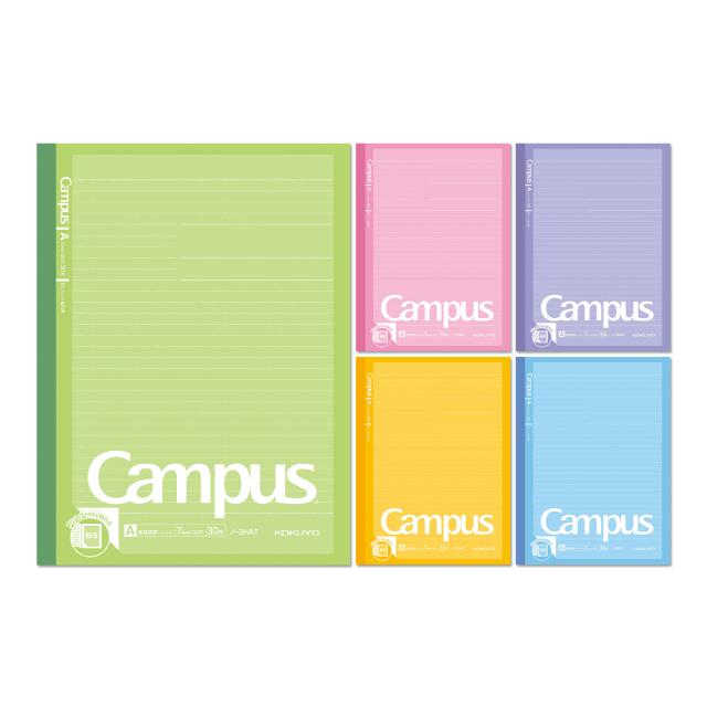 他サイト： コクヨ ノ-3HATX5 キャンパスノート プリント貼付用 5色 ドット A罫[ノ3HATX5] 返品種別Aの商品画像