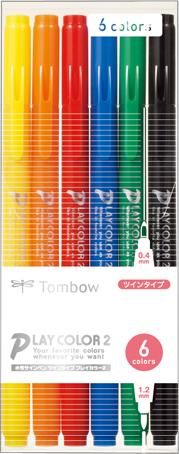 他サイト： トンボ鉛筆 GCB-611 水性マーキングペン プレイカラー2(6色セット)TOMBOW[GCB611] 返品種別Aの商品画像