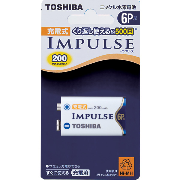 他サイト： 東芝 6TNH22A 充電式ニッケル水素電池6P形×1個充電式 IMPULSE[6TNH22A] 返品種別Aの商品画像